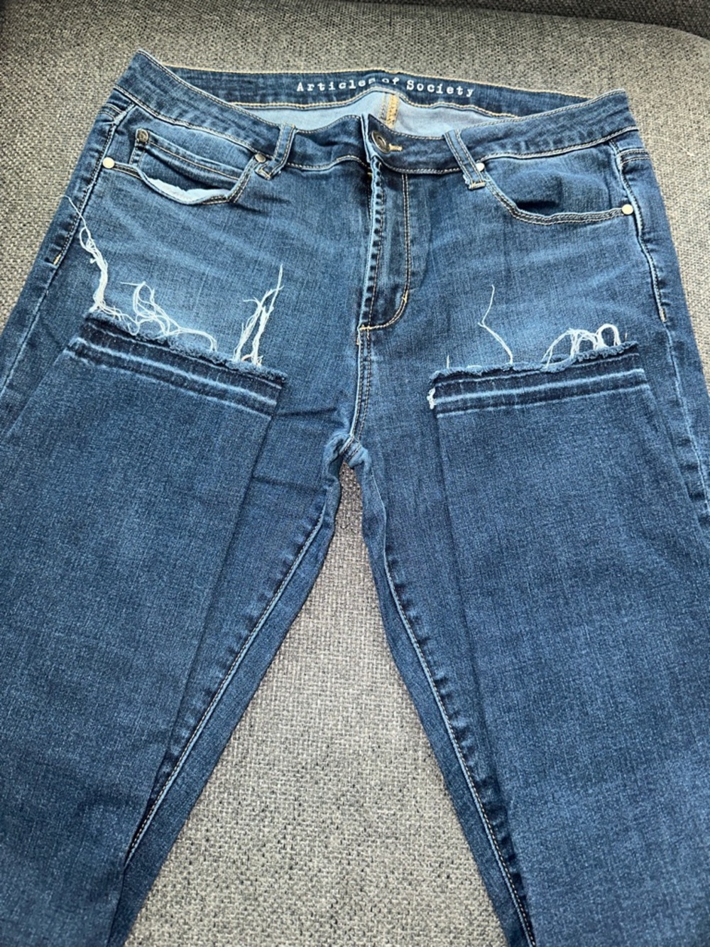 Articles Of Society Distressed Skinny Jeans in Dark Blue
